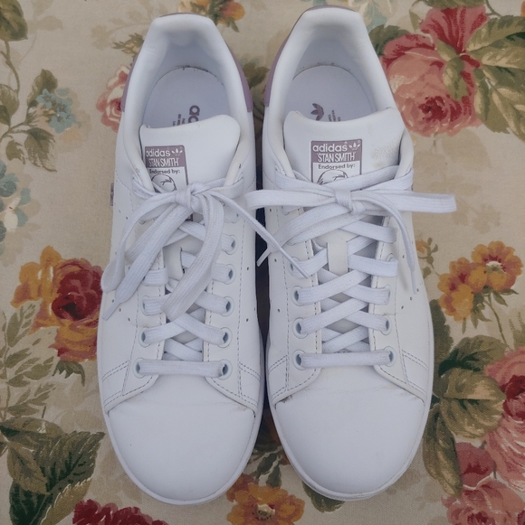 Adidas Stan Smith Women'sWhite and Lavender Sneakers Size 7.5 - Picture 17 of 17